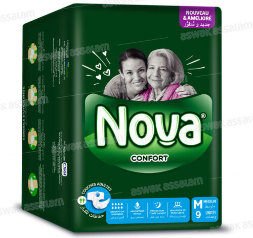 COUCHES POUR ADULTES TAILLE MEDIUM 9 UNITES NOVA
