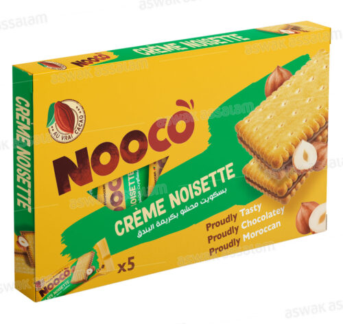 BISCUIT FOURRE CREME NOISETTE PACK 5*34G NOOCO