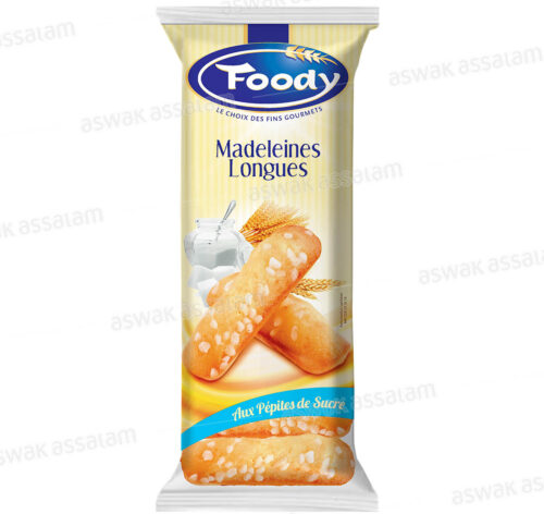 MADELEINES LONGUES AUX PEPITES DE SUCRE 250G FOODY