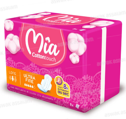 SERVIETTES HYGIENIQUES ULTRA FINES LONG 8 UNITES MIA
