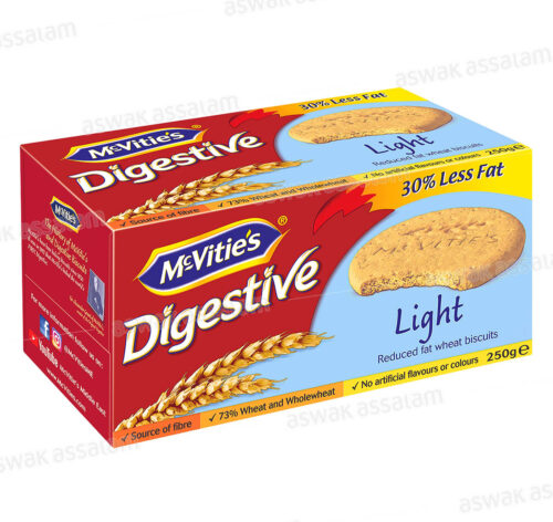 BISCUIT DIGESTIVE LIGHT 250G MCVITIE’S