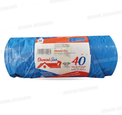 SACS POUBELLES 30L 40 UNITES DIAMOND SACS