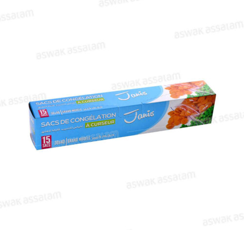 SACS DE CONGELATION A CURSEUR 30*40CM 15 UNITES JANIS
