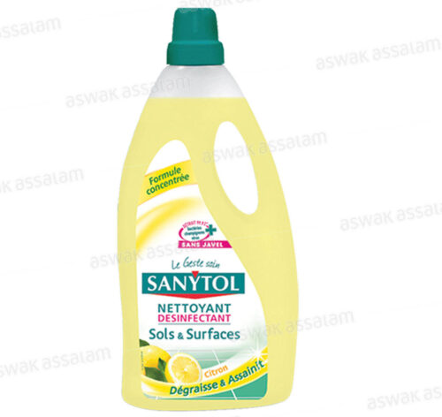 NETTOYANT DESINFECTANT CITRON POUR SOLS ET SURFACES 1L SANYTOL