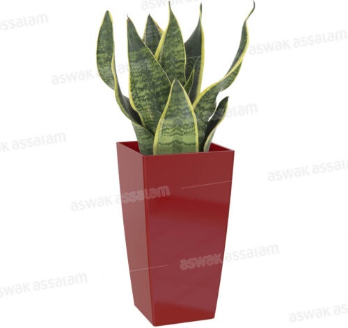 POT DE FLEURS CARRE 25CM ROUGE PISA