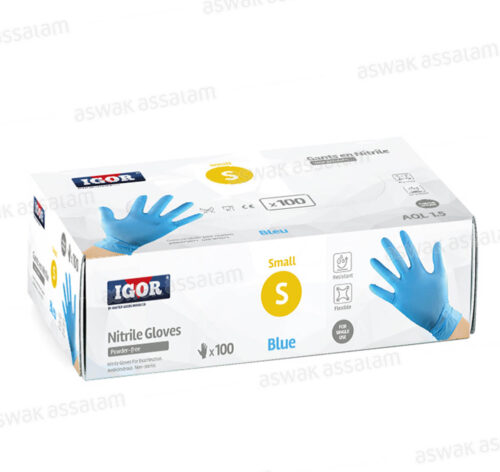 100 GANTS NITRILE SMALL BLEU IGOR